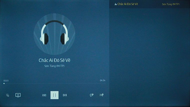 Bài hát bạn muốn nghe sẽ được phát trên tivi Cách sử dụng điều khiển tivi Samsung J5520 > Bài hát bạn muốn nghe sẽ được phát trên tivi