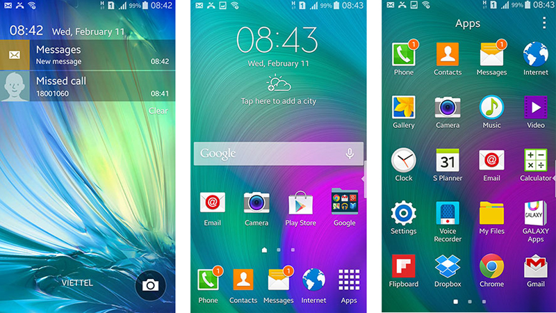 Giao diện Galaxy A7