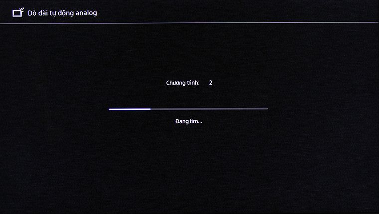 Tivi đang tiến hành dò kênh