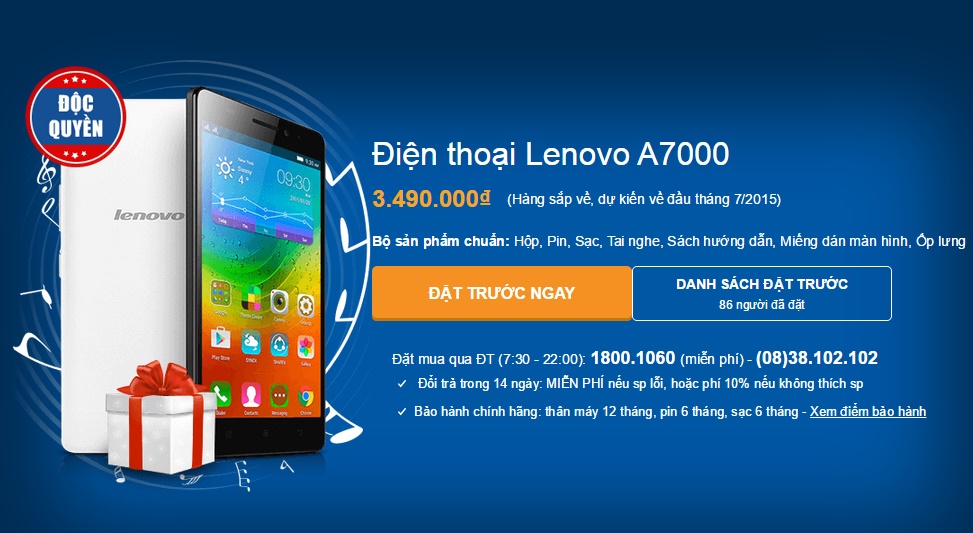 Tuy thuộc phân khúc giá rẻ, nhưng Lenovo A7000 vẫn được tích hợp chuẩn mạng 4G