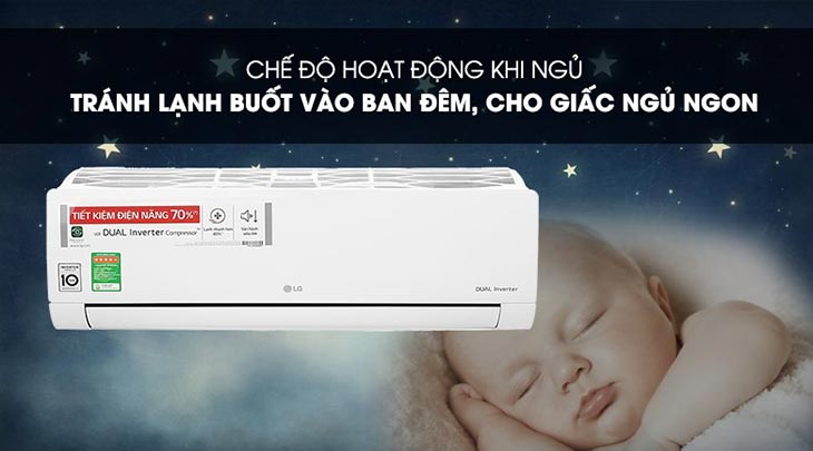 Giấc ngủ êm ái hơn khi kích hoạt chế độ ngủ đêm trên điều hòa Inverter