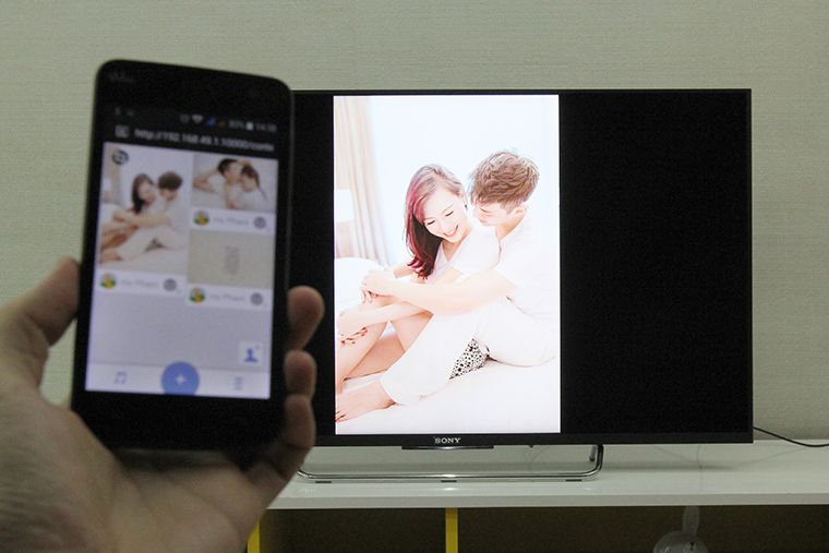 Cách sử dụng tính năng Photo Share trên Android Tivi Sony 2015 > Hình ảnh hiển thị lên màn hình của tivi