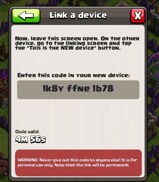 link device clash royale game center