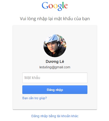 Đăng nhập tài khoản Google