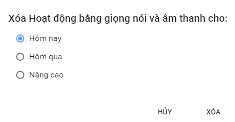 Tùy chọn xóa