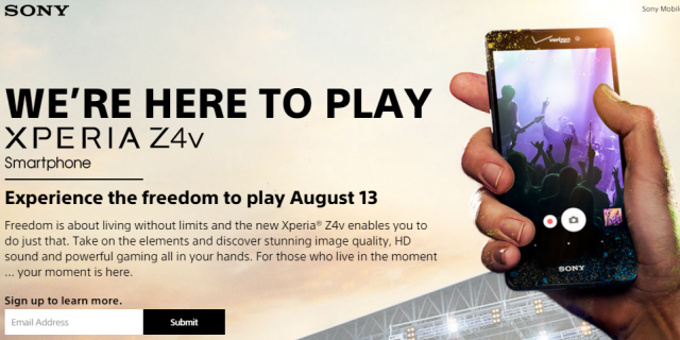 Xperia Z4v sắp bán ra
