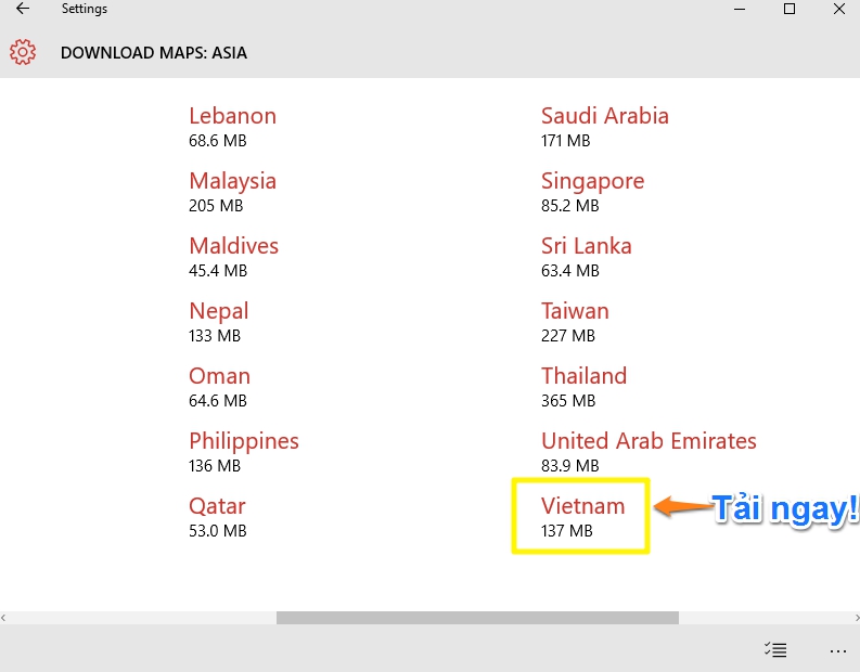 Chọn mục Việt Nam