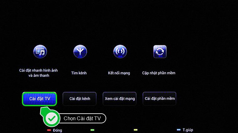 Chọn Cài đặt TV