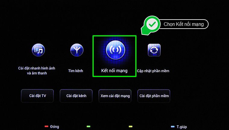 Cách kết nối mạng trên Smart tivi Philips > Chọn Kết nối mạng
