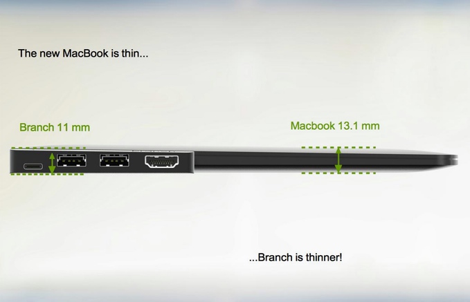 Branch mỏng hơn New Macbook đến 2mm Branch mỏng hơn New Macbook đến 2mm