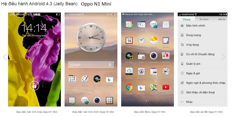 Hệ điều hành Oppo N1 Mini