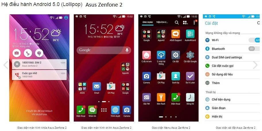 Hệ điều hành Asus Zenfone 2