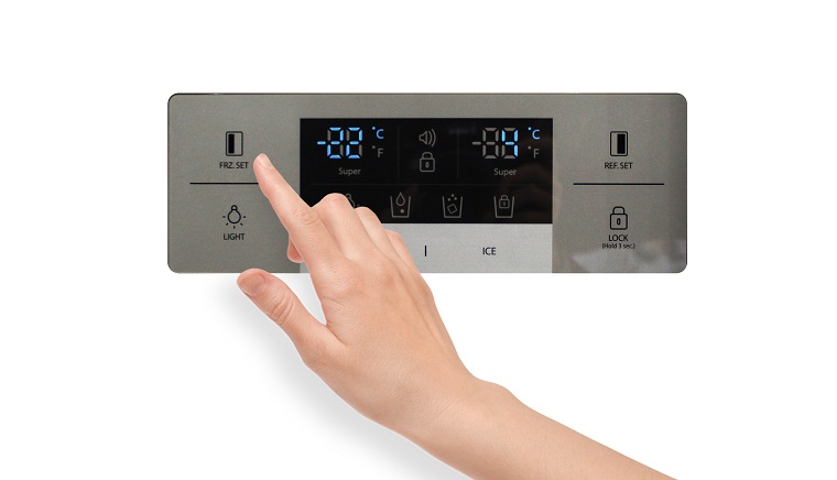 Cách sử dụng bảng điều khiển tủ lạnh Sharp SJ-X60LWB 538 lít > Cách sử dụng bảng điều khiển tủ lạnh Sharp SJ-X60LWB 538 lít