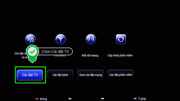 Chọn Cài đặt TV