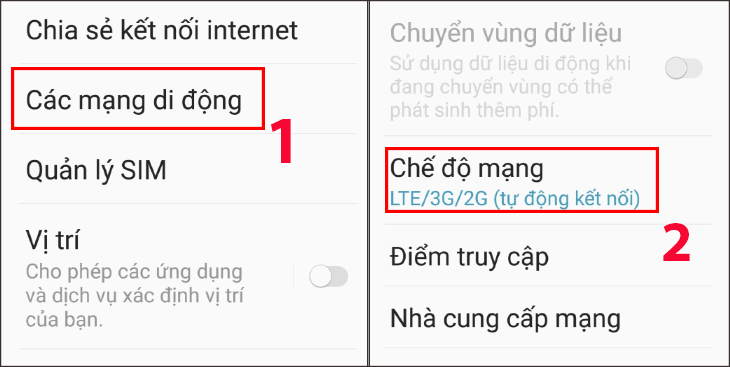  Chọn Các mạng di động