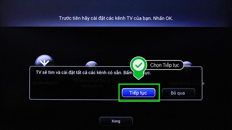 Chọn Tiếp tục