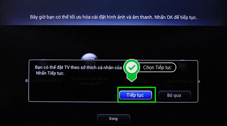 Chọn Tiếp tục