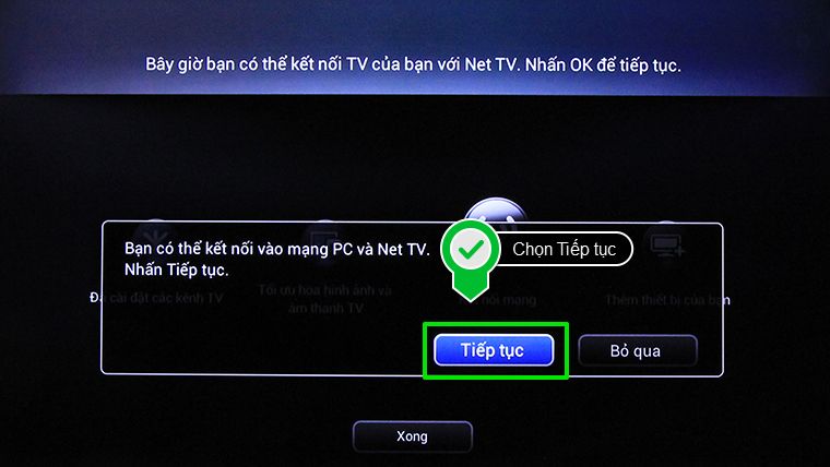 Chọn Tiếp tục