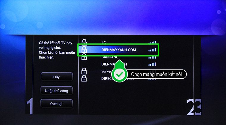 Chọn mạng muốn kết nối