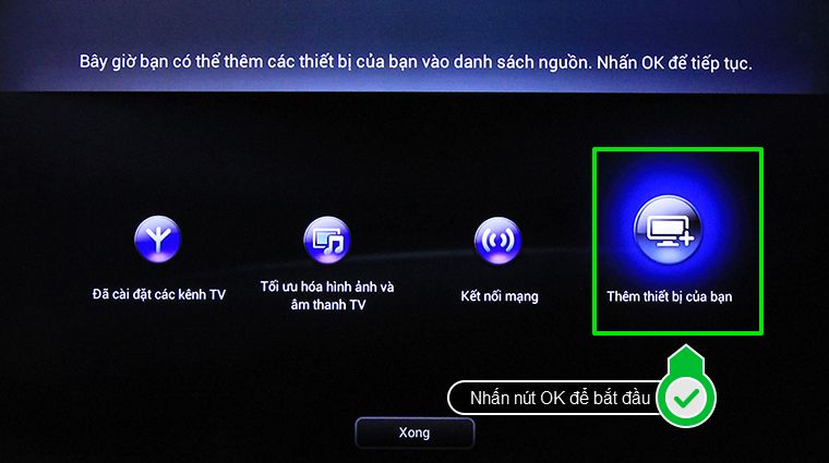 Nhấn nút OK tại mục Thêm thiết bị của bạn