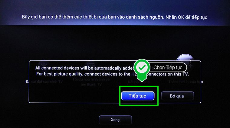 Chọn Tiếp tục