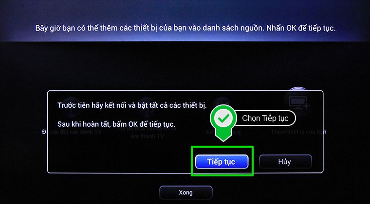 Chọn Tiếp tục