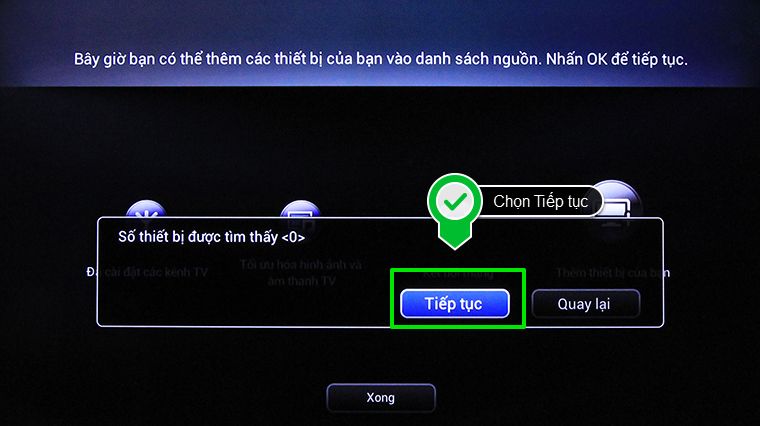 Chọn Tiếp tục