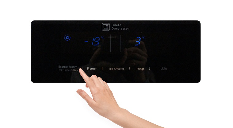 Cách sử dụng bảng điều khiển tủ lạnh LG GR-P227GS 501 lít > Cách sử dụng bảng điều khiển tủ lạnh LG GR-P227GS 501 lít
