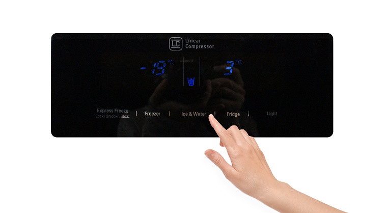 Cách sử dụng bảng điều khiển tủ lạnh LG GR-P227GS 501 lít > Cách sử dụng bảng điều khiển tủ lạnh LG GR-P227GS 501 lít