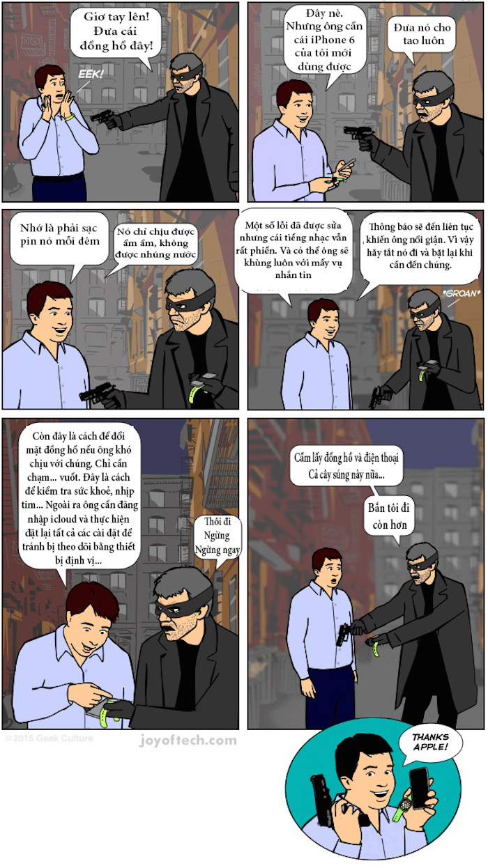 Apple Watch có thể bảo vệ bạn khỏi những tên cướp ngu ngốc