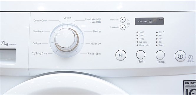 Cách sử dụng bảng điều khiển máy giặt LG WD-7800 7kg