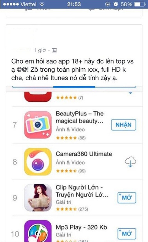 Game 18+ trên App Store