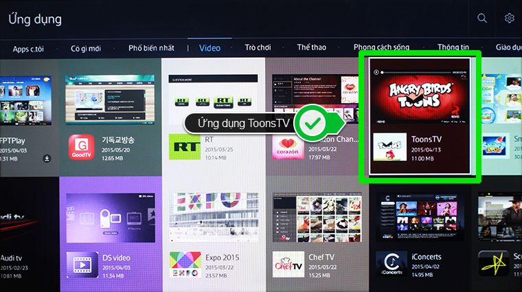 Chọn ứng dụng ToonsTV