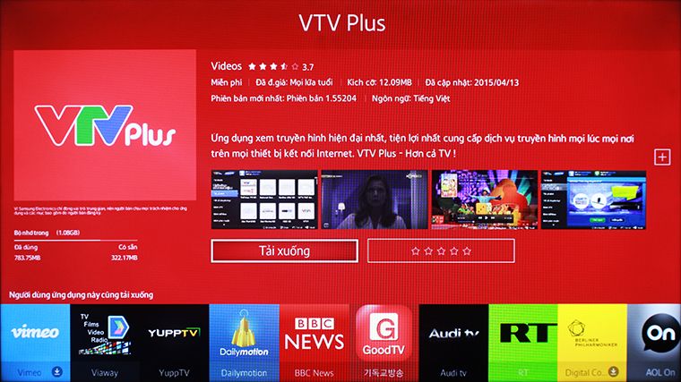Tải ứng dụng VTV Plus trên kho ứng dụng của Samsung