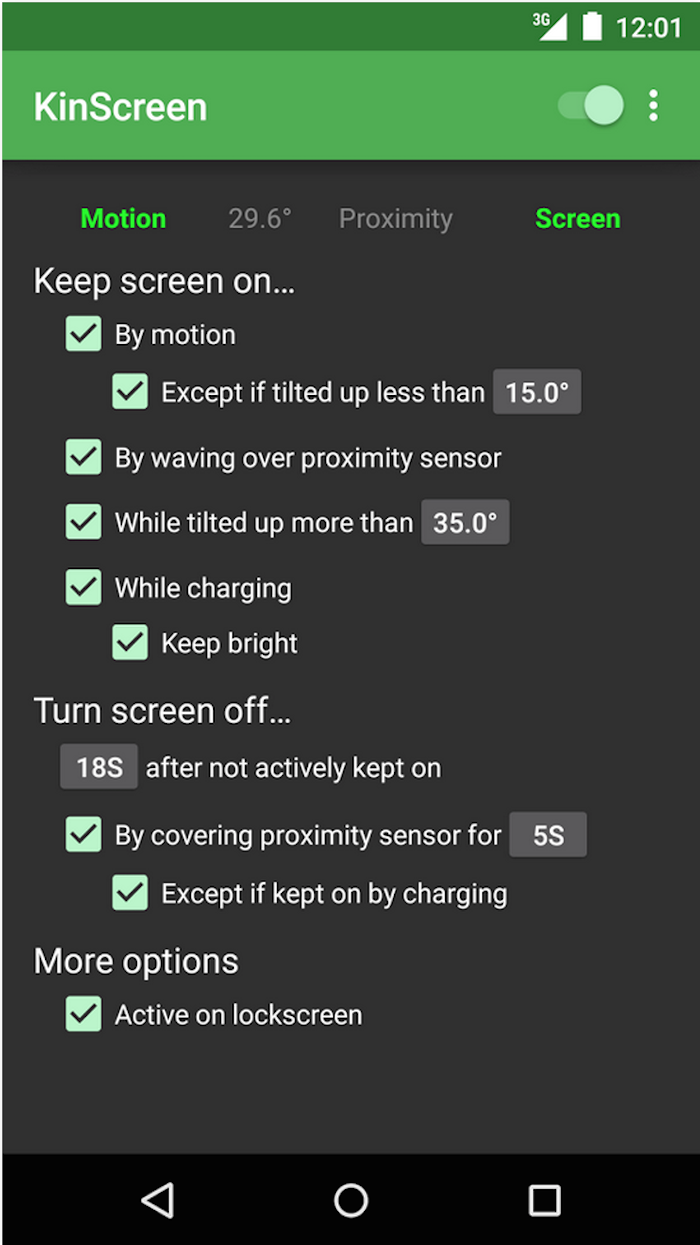 Tắt/ mở màn hình điện thoại Android tự động với KinScreen Tắt/ mở màn hình điện thoại Android tự động với KinScreen