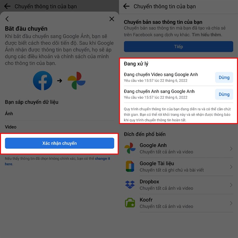 Mẹo chuyển ảnh từ Facebook sang Google Photos