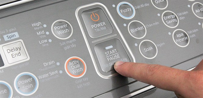 Cách sử dụng bảng điều khiển máy giặt Samsung WA12J5750SP-SV 12 Kg