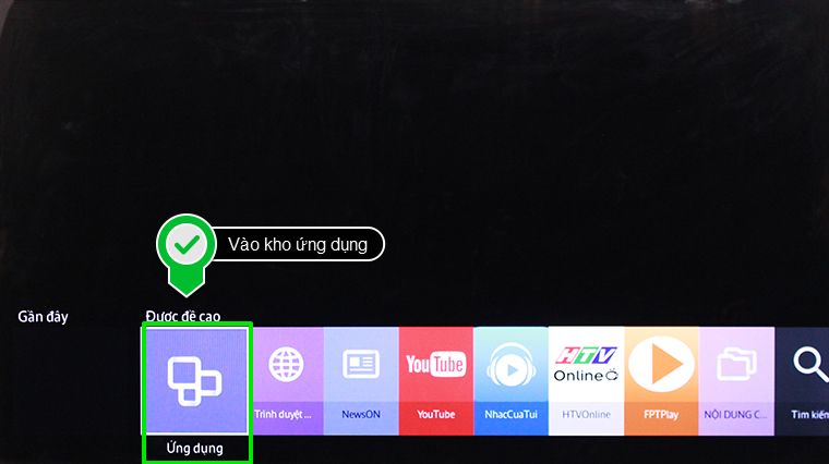 Vào kho ứng dụng Cách học nấu ăn trên Smart tivi Samsung 2015 > Vào kho ứng dụng