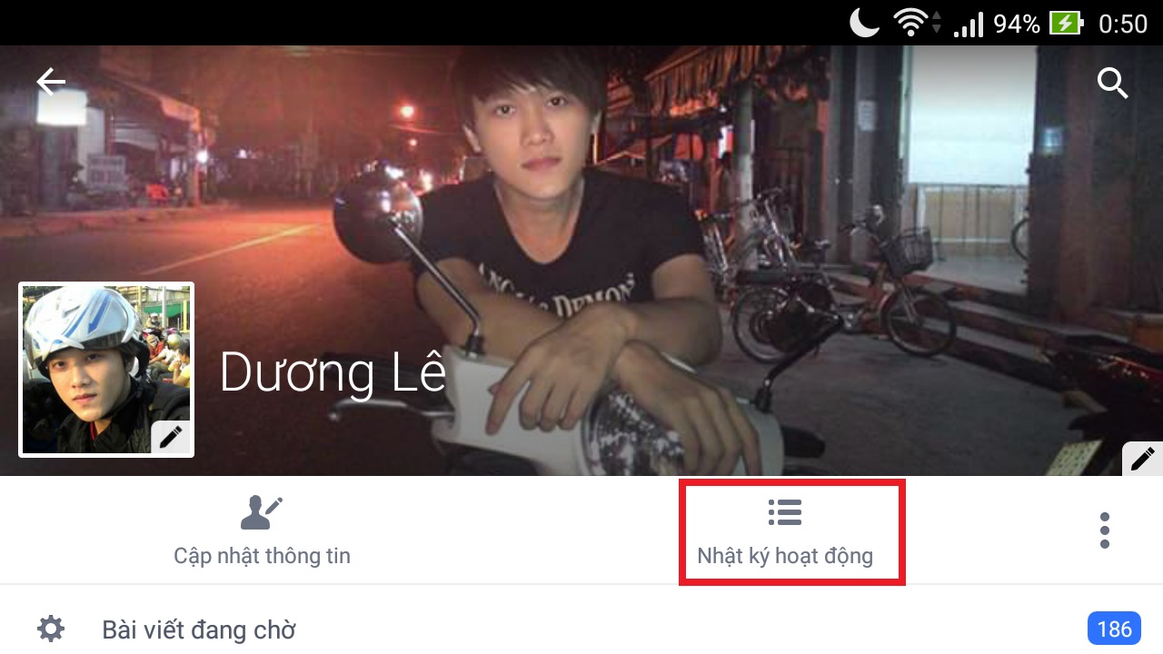 Bạn cũng có thể tìm thấy mục Nhật ký hoạt động ở trang cá nhân của bạ Bạn cũng có thể tìm thấy mục Nhật ký hoạt động ở trang cá nhân của bạ