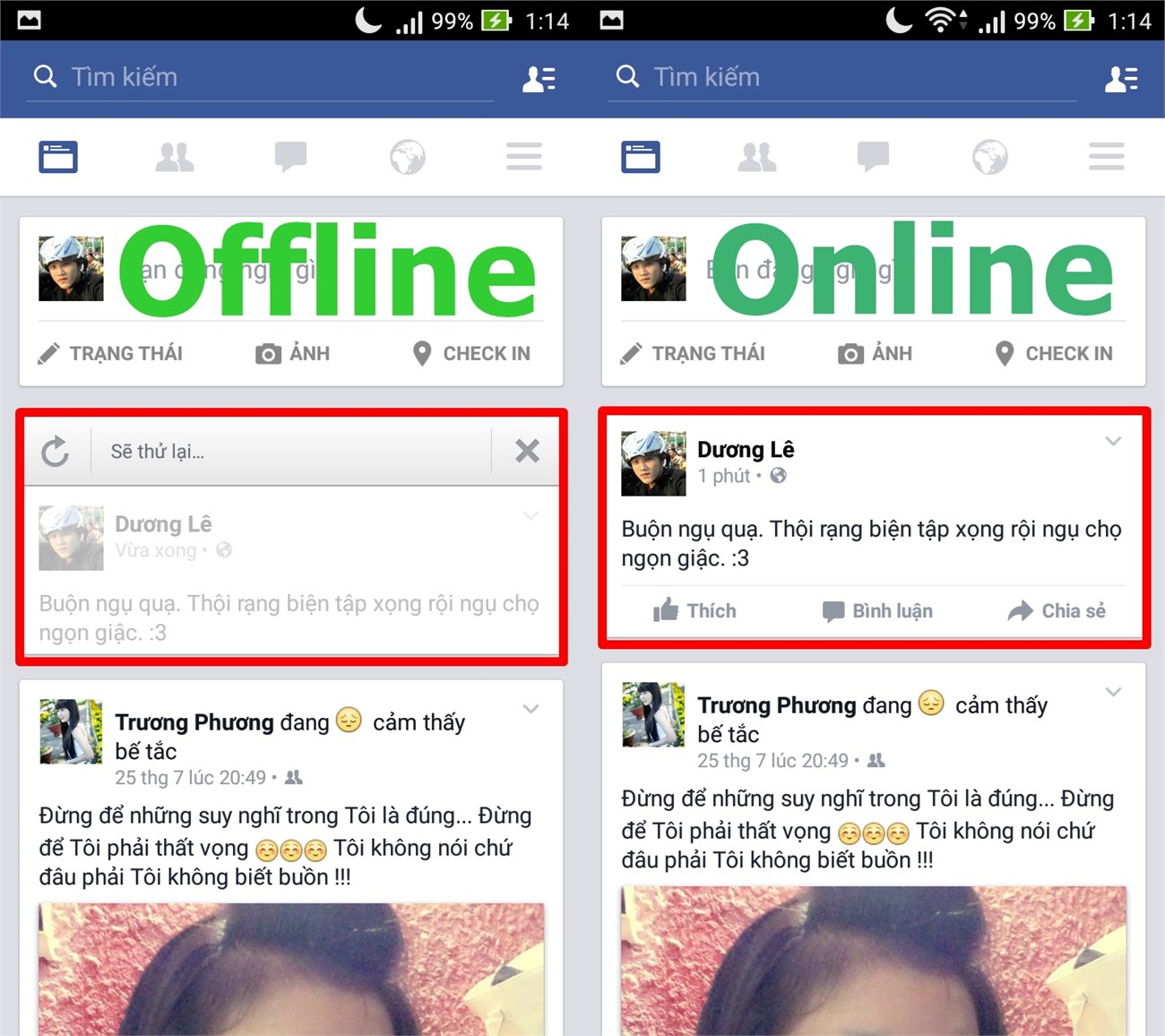 Cập nhật bài viết và hình ảnh trong khi bạn đang offline Cập nhật bài viết và hình ảnh trong khi bạn đang offline