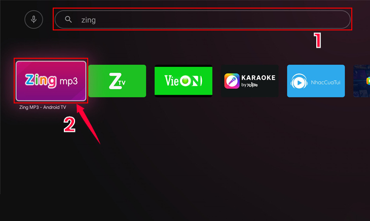 Cách sử dụng ứng dụng Zing MP3 trên Android tivi Sony