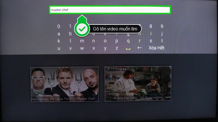 Cách sử dụng ứng dụng FPT Play trên Android tivi Sony 2015 > Nhấn chọn Xem để tivi chiếu video, hay chọn Chọn tập để lựa chọn tập muốn xem