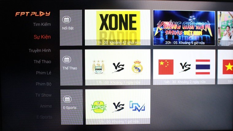 Cách sử dụng ứng dụng FPT Play trên Android tivi Sony 2015 > Trang chủ của ứng dụng