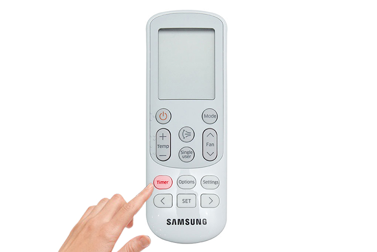Cách sử dụng remote máy lạnh Samsung > Bấm nút Timer để điều chỉnh chế độ 