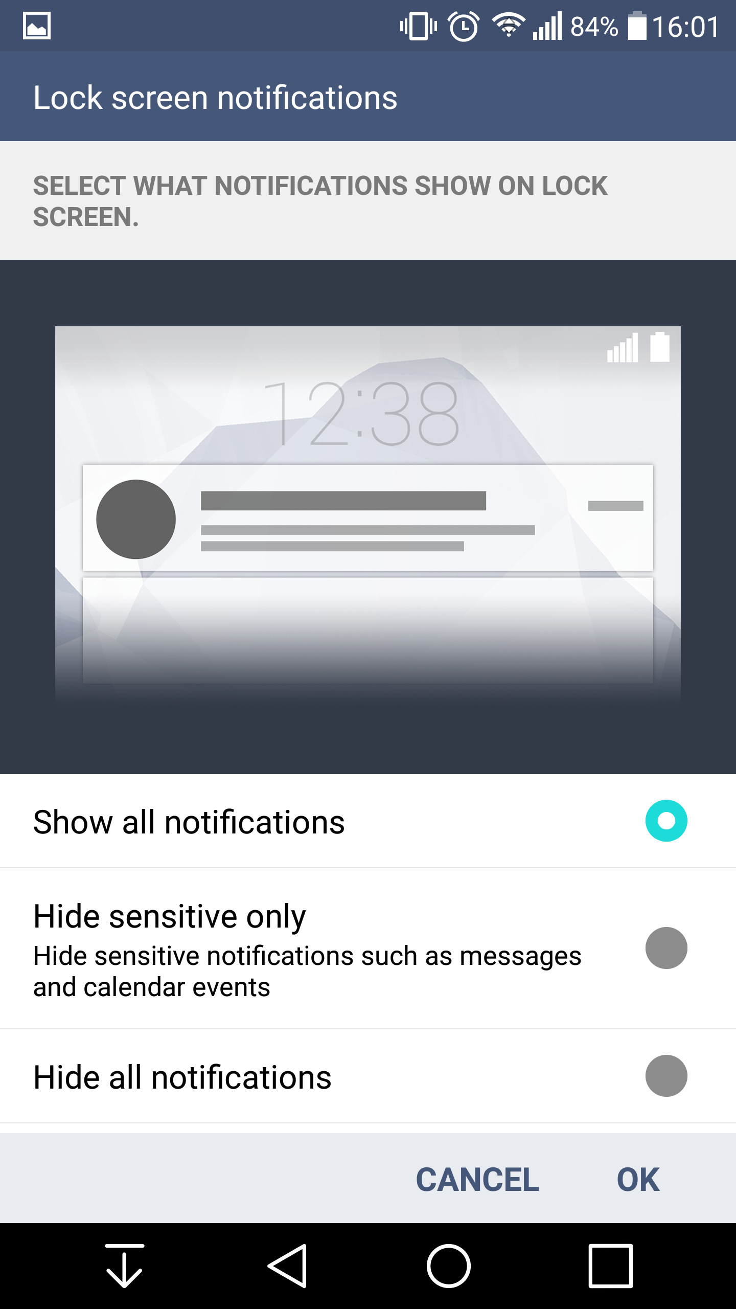 Hiển thị các thông báo ngoài màn hình khóa