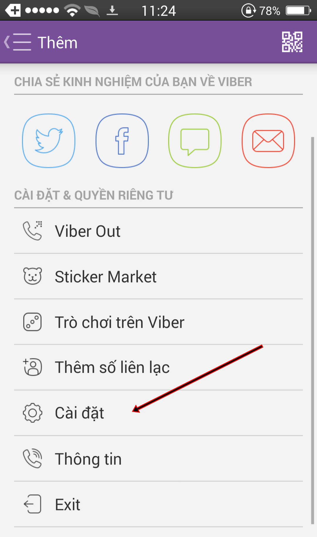 Chặn tin nhắn rác trên Viber
