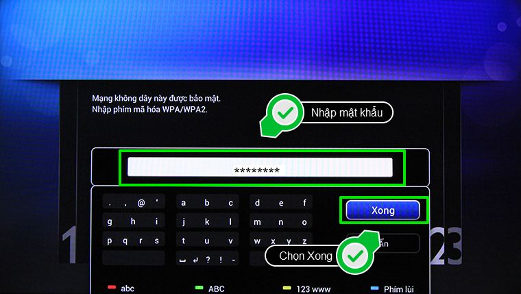Cách sử dụng điều khiển tivi Philips PFT6509S > Nhập mật khẩu và chọn Xong