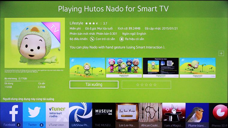 Play Hutos Nado sử dụng chức năng Smart interaction trên Smart tivi Samsung