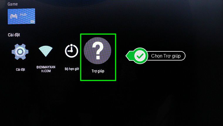 Chọn mục Trợ giúp