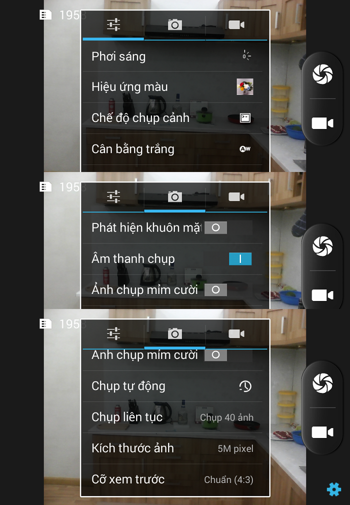 Giao diện máy ảnh